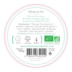 Thé Vert BIO - Mélodie des Îles, 100g – Fines Saveurs Des Iles